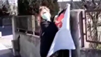Miraç Kandili için asılan pankartı söküp evine götürdü